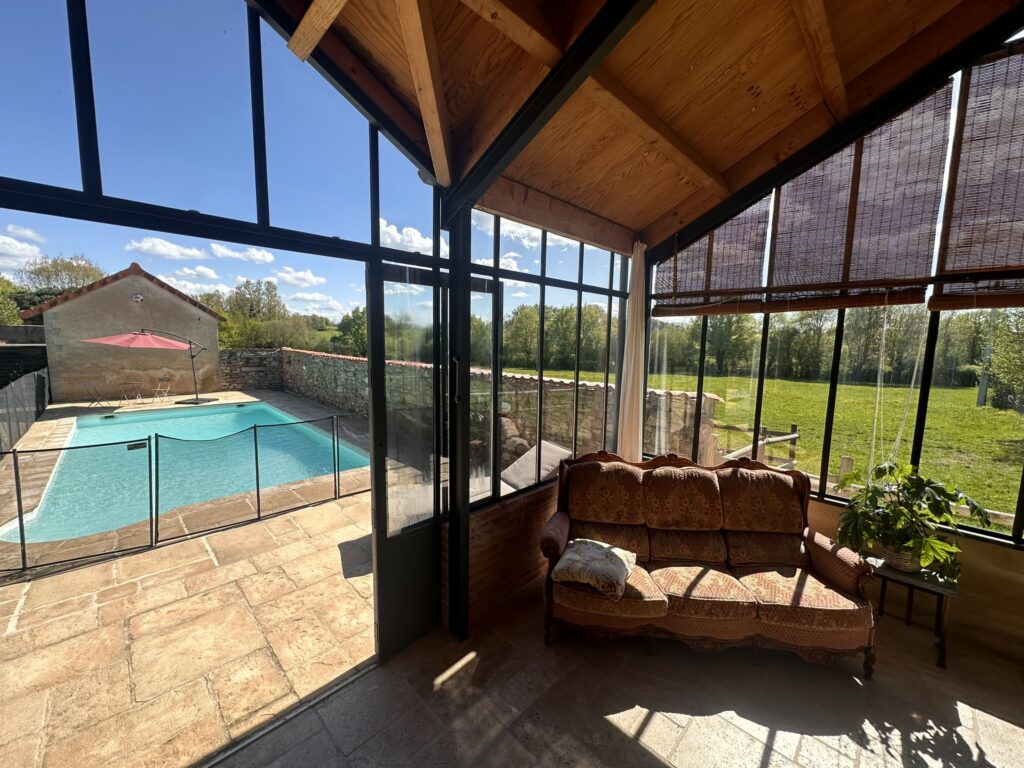 pool and field from sunday room